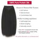 Kinky Straight Clip In Hair Extensions,24inch 200G 8pcs,100% Pure Protein Fiber Close to Human Hair,Natural Black Full Head Double Weft Invisible Yaki Clip Ins for Women (#1B,24inch)
