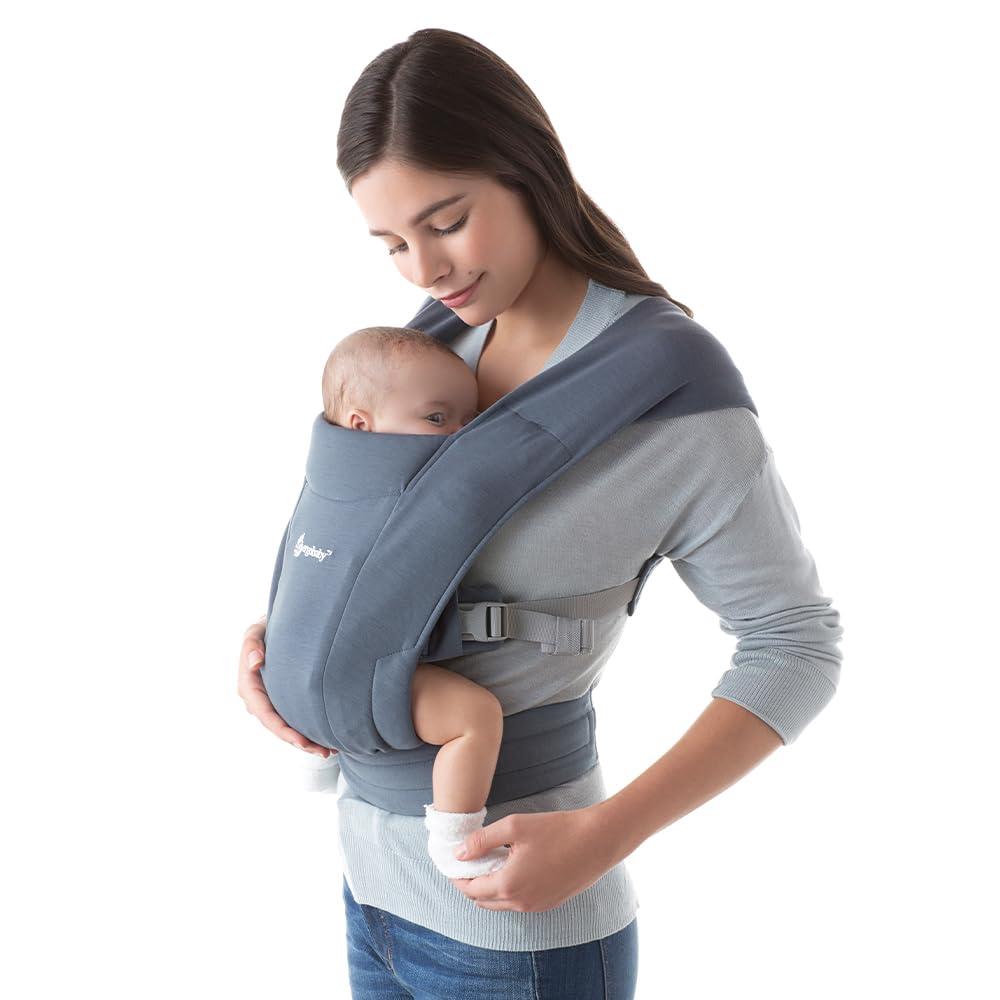 Ergobaby Embrace Baby Carrier Newborn to Toddler - Lightweight Ergonomic Baby Carriers - Cozy Essentials (7-25 Pounds), Ponte Knit, Oxford Blue Ergobaby Embrace Baby Carrier Newborn to Toddler - Lightweight Ergonomic Baby Carriers - Cozy Essentials (7-25 Pounds), Ponte Knit, Oxford Blue