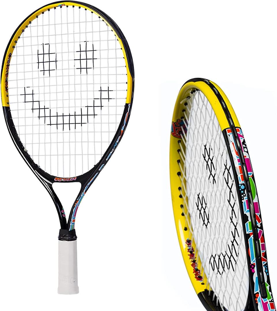 Kids Tennis Racket with Training Videos Aluminum Youth Tennis Racket with Neoprene Handle for Children Age 5-12 Learn Faster and Play Better by Street Tennis Club, Boys, 19