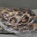 DweIke Faux Leopard Print Rug for Living Room, 5.2x6.2 ft Western Animal Cheetah Hide Rugs, Non Slip Cool Leopard Fur Skin Carpet for Bedroom Dining Room Farmhouse Entrance Home Decor, Dark Brown