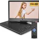 Arafuna 15.92" Thin Portable DVD Player with 14.5" Large Swivel Screen 5-Hour Rechargeable Battery, Lightweight Portable DVD Player for Car,Support USB/SD Card/Sync TV, Regions Free, Last Memory