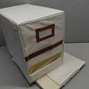 StorageWorks 2-Pack Bed Sheet Organizers and Storage, Foldable Bedsheet Holder for Linen Closet, Bedding Container with Handle, Beige, 15" D x 12¾"W x 10" H