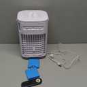 FANCOLE Small Air Conditioner, 5400mAh Battery, 2 Ice Packs & 7H Smart Timer Evaporative Air Cooler, 16.5ft Remote, 7-Color Light, 1200ML Water Tank, 3 Level & 2 Cool Mist Portable AC Unit for Bedroom