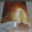 Christian Jesus Wall Art Jesus Leaves the Tomb Canvas Painting Resurrected Savior Leaves the Tomb Posters Prints He Is Risen Pictures for Church Home Bedroom living room Home Wall Decor Framed