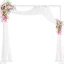 Heavy Duty Backdrop Stand 8ft x 8ft White Pipe and Drape Kit Adjustable Metal Backdrop Sand for Wedding Photo Booth Exhibition Decoration