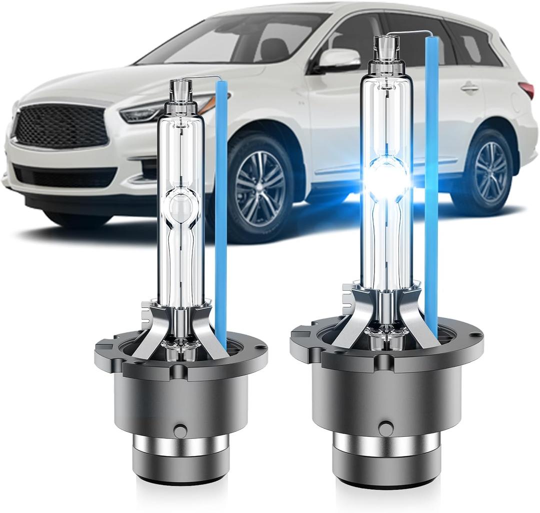 D2S HID Bulbs Fit for Infiniti 2014-2017 QX50 QX60 2003-2013 FX35 FX37 FX45 FX50 G25 G35 G37 EX35 EX37 Xenon Headlight Bulbs, High Low Beam Light Bulb, 8000K White Blue, Pack of 2