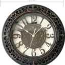 18 Inch Roman Numeral Wall Clock - Silent Non-Ticking Metal Frame with Glass Face, Battery Operated Vintage Decor for Living Room, Bedroom & Office (Antique Black)