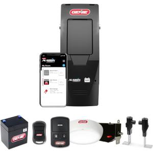 Genie B6172H Wall Mount Smart Garage Door Opener, DC Motor Lifts up to 14ft high 850lbs, Black