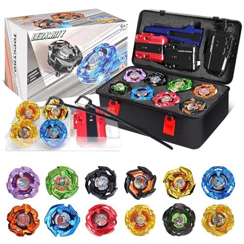 Gyro X Battling Blade Set, 12 Spinning Tops, 3 Launchers and 1 Grip with Storage Box, Kids Toys Birthday Gift Ideal for 6+ Years Old Boys