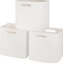 Storage Cubes 11 Inch Cotton Rope Woven Baskets for Organizing, 3-Pack Cube Storage Bin | Square Baskets for Shleves, Closet, Baby Nursery Bins, White