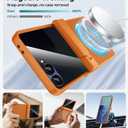 Magnetic for Samsung Galaxy Z Flip 7 Case with Hidden Kickstand, Orange
