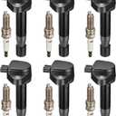 BDFHYK Ignition Coils UF603 and Iridium Spark Plug 97390 Compatible with Honda Accord Odyssey Ridgeline Pilot Acura RL TL TSX ZDX RDX V6 3.5L 3.7L Replaces UF624 5C1722 IC727 C1665 Set of 6