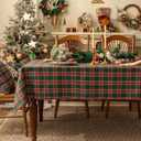 Softalker Christmas Checkered Tablecloth Rectangle - Green Buffalo Plaid Linen Cotton Gingham Xmas Table Cloths, Winter Farmhouse Table Decorations for Dining/Parties/Holiday, 54 x 80 Inch
