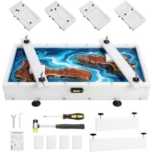 BEAMNOVA Reusable Epoxy Resin Mold Kit, 24 * 12 * 3 Inches, with 2 Dividers for Multiple Sizes, River Table, Wood Board Craft, Art Making Crafting Frame
