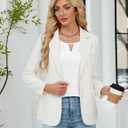 Blooming Jelly Womens Business Casual Tops Summer Dressy Work Shirts 2025 Spring 3/4 Loose Outfits Basic Clothes (White, L)