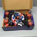 Nattork Kids Roller Skates for Boys Girls Kids, 4 Sizes Adjustable Quad Skates with All Light up Wheels - Birthday Gift for Indoor Outdoor Sports (Large(5-8), Red)