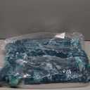 Maison Tara Women's Puff Sleeve Floral Printed Crinkle Chiffon Ruffle Hem Midi Dress (10, Navy/Teal)