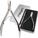LePinko Salon-Quality Cuticle Trimmer with Cuticle Pusher, Super Labor-saving Cuticle Cutter, Sharp Cuticle Clippers for Manicurist, Professional Pedicure Manicure Nail Care Tool, 5mm Jaw (Silver)