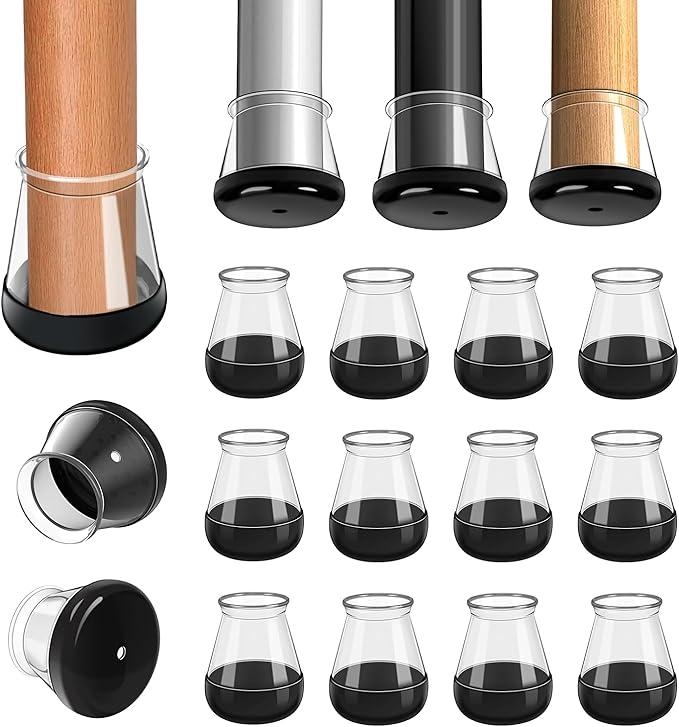 GICUNK Chair Leg Floor Protectors for Hardwood Floors and Carpet GICUNK Silicone Covers to Protect Wood Tile Floors Chair Sliders Non Slip Reduce Noise 28 Pcs Clear Round S Fit:1/2"~13/16"