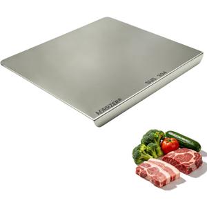 304 Stainless Steel Cutting Boards for Kitchen, 19.7" x 15.7" | Double-Sided Metal Cutting Board, Large L-Shaped Countertop Chopping Board with lip for Meat, Vegetables and Bread Baking