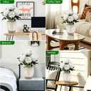 Faux Peony Plant 2FT Tall, Realistic Touch Leaves, Potted Peony Artificial Plants Indoor for Home Decor Small Office Home Living Room-White