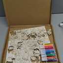 gisgfim 36Pcs Wooden Magnet Painting Craft Kit DIY Wooden Magnets Coloring Arts Crafts for Kids Ages 4-8 8-12 for Birthday Party Gifts Toys Jungle Animal Creativity Supplies Party Favors