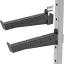 Kipika Safety Spotter Arms for 2" x 2" Power Racks with 5/8" or 1" Holes - Heavy Duty Barbell Safety Catches with Rubber Pad - Adjustable and Easy to Install - Set of 2