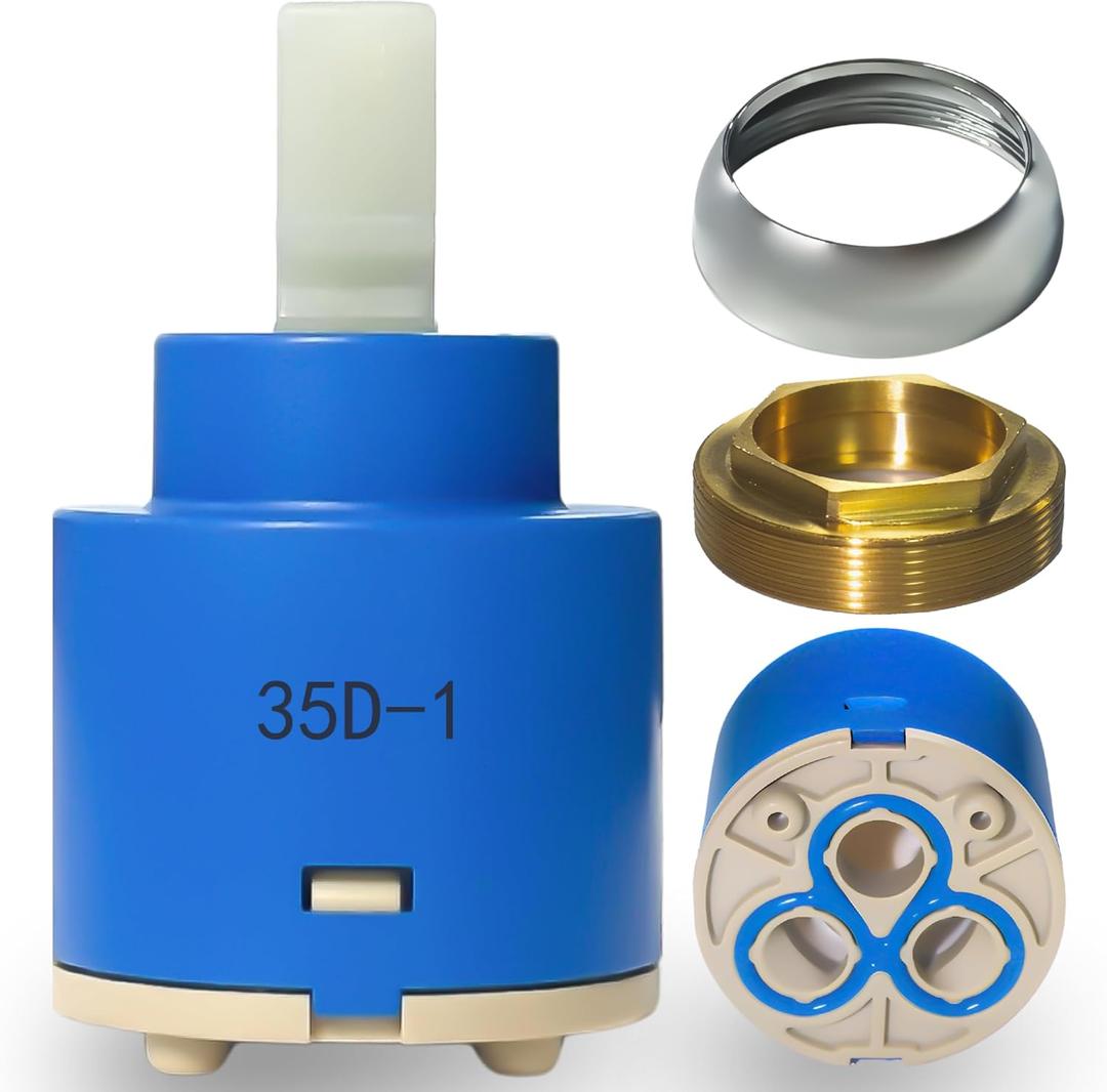 35mm Faucet Cartridge,CUPC/NSF/IAPMO Certification,Used for Bathroom and Kitchen Faucet,Replaces Glacier Bay OEM models 169-640, 704-612 & 704-615,Suitable for Kraus and Pfist Single Handle Faucet (Blue)