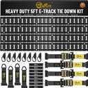 Onesnt 4-Pack 5-FT E-Track Rail Tie Down Kit（28-Piece） Heavy-Duty Steel