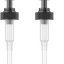 Gallon Pump Dispenser for Gallon Glass Jugs or Plastic Bottles - Compatible with Listerine Pump 1-1.5L Bottle Heavy-Duty for Snow Cone Syrup, Soap, Condiments, Detergent - Pack of 2 Black Pumps