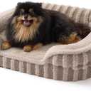 LE SURE Cute Dog Bed for Small Dogs, Orthopedic Waterproof Small Pet Beds with Sides, High Back Non-Slip Bottom and Egg-Crate Foam Puppy Couch Sofa with Washable Removable Cover, Hazel (24.0"L x 18.0"W x 6.0"Th)