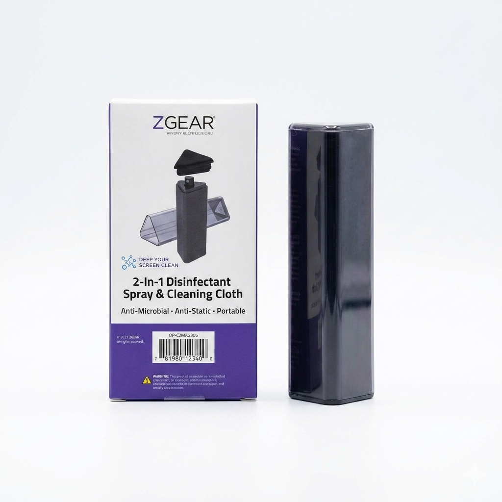 ZGEAR 2-in-1 Disinfectant Spray & cleaning cloth
