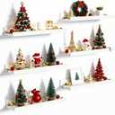 upsimples Floating Shelves for Wall, Wall Shelves for Decor Storage Set of 6, Wall Mounted Wood Shelf for Bedroom, Living Room, Bathroom, Kitchen, Picture Ledge Shelf, White (15.7in)