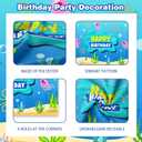 Underwater Theme Birthday Party Decorations Set - 146 Pcs Cartoon Ocean Party Supplies with Large Backdrop, Tablecloth, Jellyfish Paper Lanterns, Foil Pineapple Balloon for Kids Boys Girls