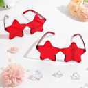 40 Pairs Rimless Star Sunglasses Bulk Wholesale Transparent Candy Color Star Glasses for Women Men Party Favors (Red, S)