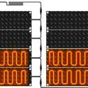 Riakrum 8 Pcs Heated Snow Melting Mats Outdoor, 10 x 30 in Winter Anti-Slip Heated Rubber Mat for Walkways Decks and Sidewalks, Electric Snow and Ice Melting Pads Connection with 9.84 ft Power Cord