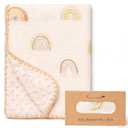 Baby Blanket with Dotted Double Layers Muslin Soft Swaddle Blanket Cotton Neutral Receiving Blankets for Toddler Baby Quilt Throw Blanket Bed Throw Blanket for Newborn Unisex 40x40 Inch-Rainbow