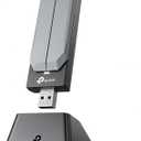 TPLink BE6200 TriBand WiFi 7 Wireless USB 3.0 Adapter Archer TBE401UH | WiFi Adapter for Desktop PC | Supports Windows 11,10 | 2 x High Gain Antennas | 6GHz, 4KQAM, 160MHz, WPA3 | Secure by Design