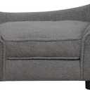 Cat Bed Sofa, Pet Dog Bed with Adjustable Plastic Legs, Velvet Pet Sofa with Removeable & Washable Cushion for Small Dogs & Cats (Gray)