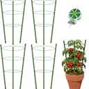 4 Pack Tomato Cage for Garden Plant Support, 18 inches Small Tomato Cages Tomato Trellis with Adjustable Rings, Plant Stakes for Peony Support, Tomato Stakes Rings for Climbing Plants