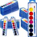 12 Pack 8 Colors Watercolor Paint Set for Kids Washable Watercolor Paint with Paintbrush for Classroom School Preschool Gifts Art Activities Birthday Party Supplies(Blue)