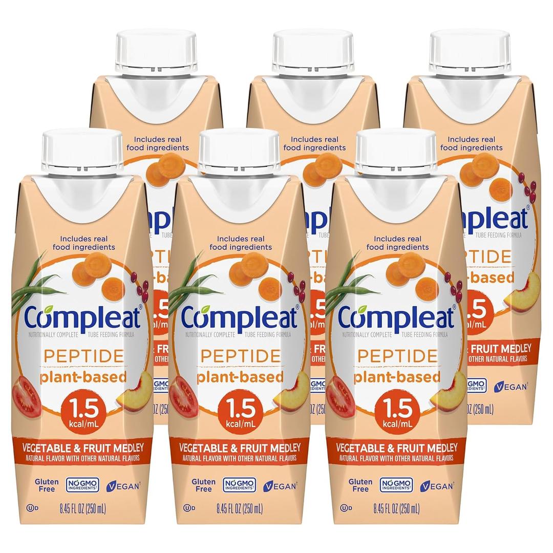 Nestle Compleat Peptide 1.5 Oral Supplement Fruit/Vegetable, 8.45 oz, 6 ct, BBD 05/28/2027