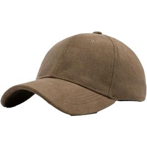 Women Men Vintage Faux Suede Baseball Cap Classic Suede Leather Adjustable Plain Hat Fall Winter