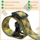 2 x Kazazoo Dog Collar Cute and Soft Nylon Puppy Collar for Boy and Girl, Adjustable Dog Collars for Small Medium Dogs, Yellow&Blue Plaid-S