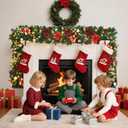 9FT Christmas Garland Decorations, Pre-Lit Christmas Garland with 60 LED Lights, Garlands for Mantle with Pine Cones, Flower, Berries, Bows, Ball, Leaves, Indoor & Outdoor Christmas Decor