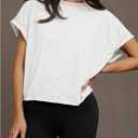 SOLY HUX Women's Plus Size Open Back Tops Criss Cross Cut Out Backless Tee Short Sleeve Summer T Shirt (White, XL)