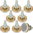 Furniture Leveling Feet , Leg Leveler1.69" Dia Base, Adjustable Leveling feetM10 Thread, 1102 Lb Capacity, for Table Legs Furniture Feet Cabinets Sofa Tables Chairs Raiser(D43xM10x30, 8 Pack, Gold)