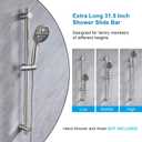 31.5 Inch Shower Slide Bar Wall Mount Brushed Nickel Shower Sliding Bar with Adjustable Shower Head Holder Detachable Shower Head Slide Bar for Bathroom