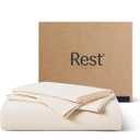 REST Evercool+ Starter Sheet Set, Queen, Ivory, Breathable Bed Sheets for Hot Sleeper and Night Sweats, with Pillowcases, with Ionic+ Self-Cleaning Silver Yarn for Sensitive Skin, 3PCS No Flat Sheet