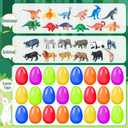 OCHIDO 24 Pack Prefilled Easter Egg With Animal Dinosaur Toy, Easter Basket Essentials Easter Basket Stuffers for Kids, Easter Egg Hunt Game, Easter Party Favor Classroom Rewards